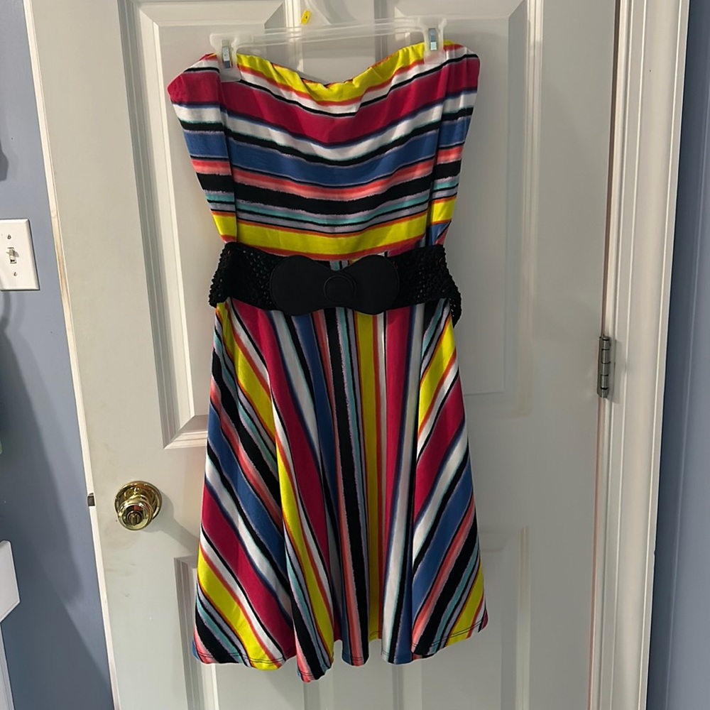 2X Maurices strapless, belted dress